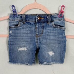 OshKosh B'Gosh Girls Distressed Denim Jean Shorts Size 3T/3A  **Good Condition**